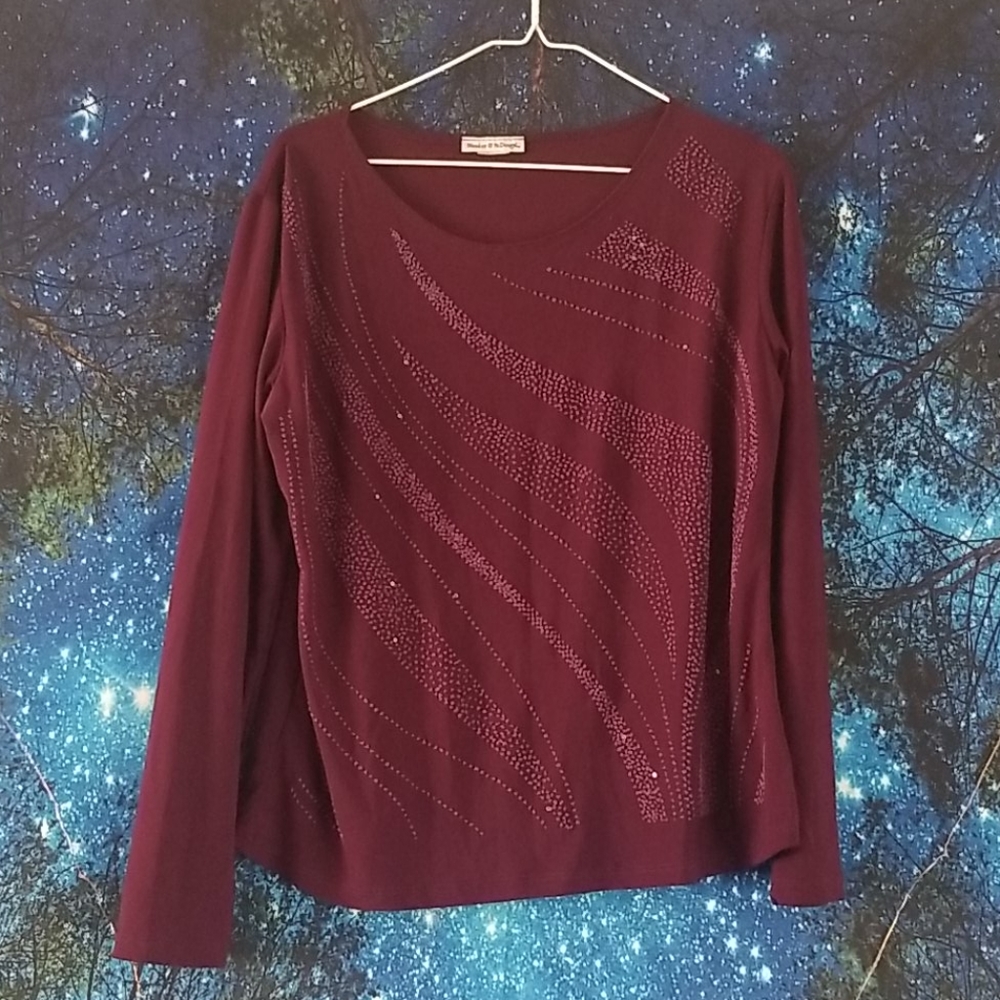 3/$20 Long sleeve sequin blouse